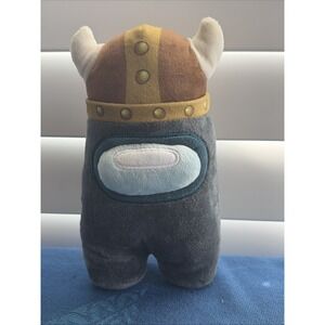 Among Us Gray Crewmate 7" Plush Viking Helmet Imposter No Tag